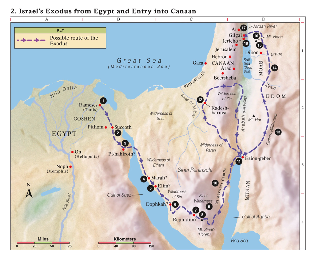Israel Exodus from Egypt and entry into Canaan.